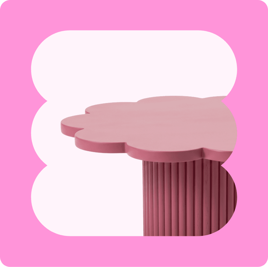 Pink flower side table