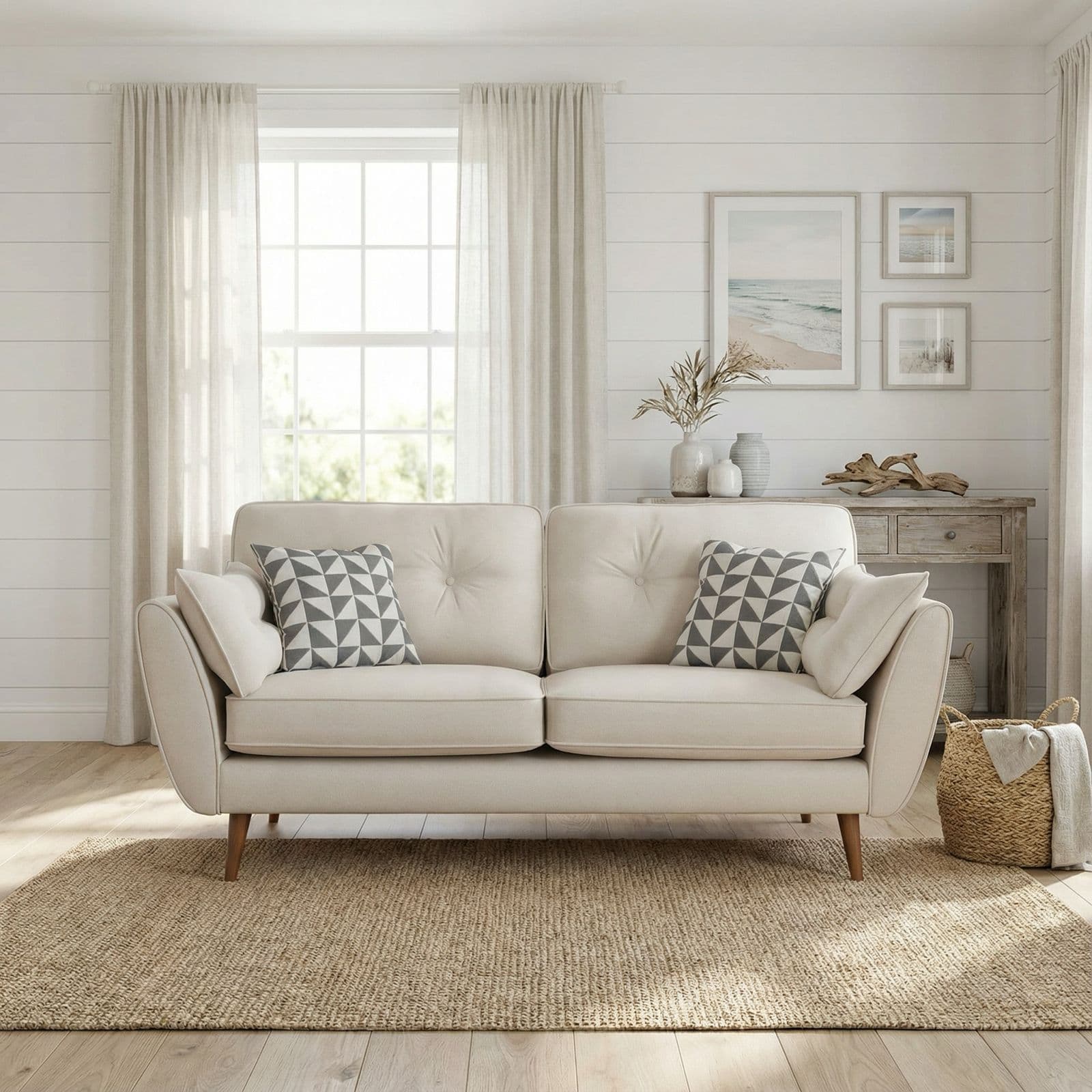 Modern Coastal — Sun-drenched living room