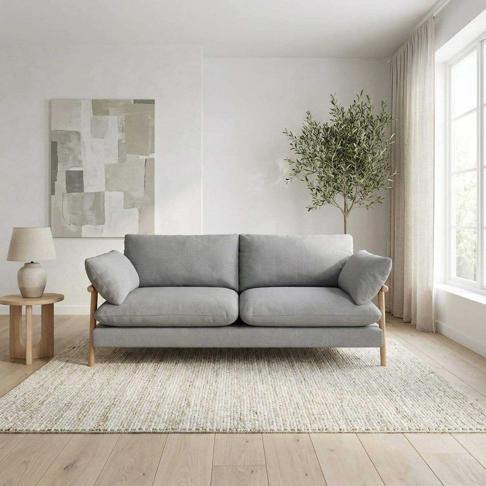 Coastal Linen Sofa in Sage