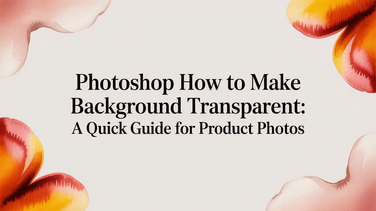 Photoshop How To Make Background Transparent: A Quick Guide for Product Photos