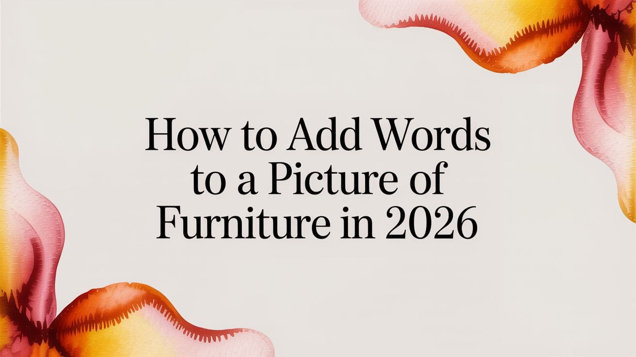 How to Add Words to a Picture of Furniture in 2026