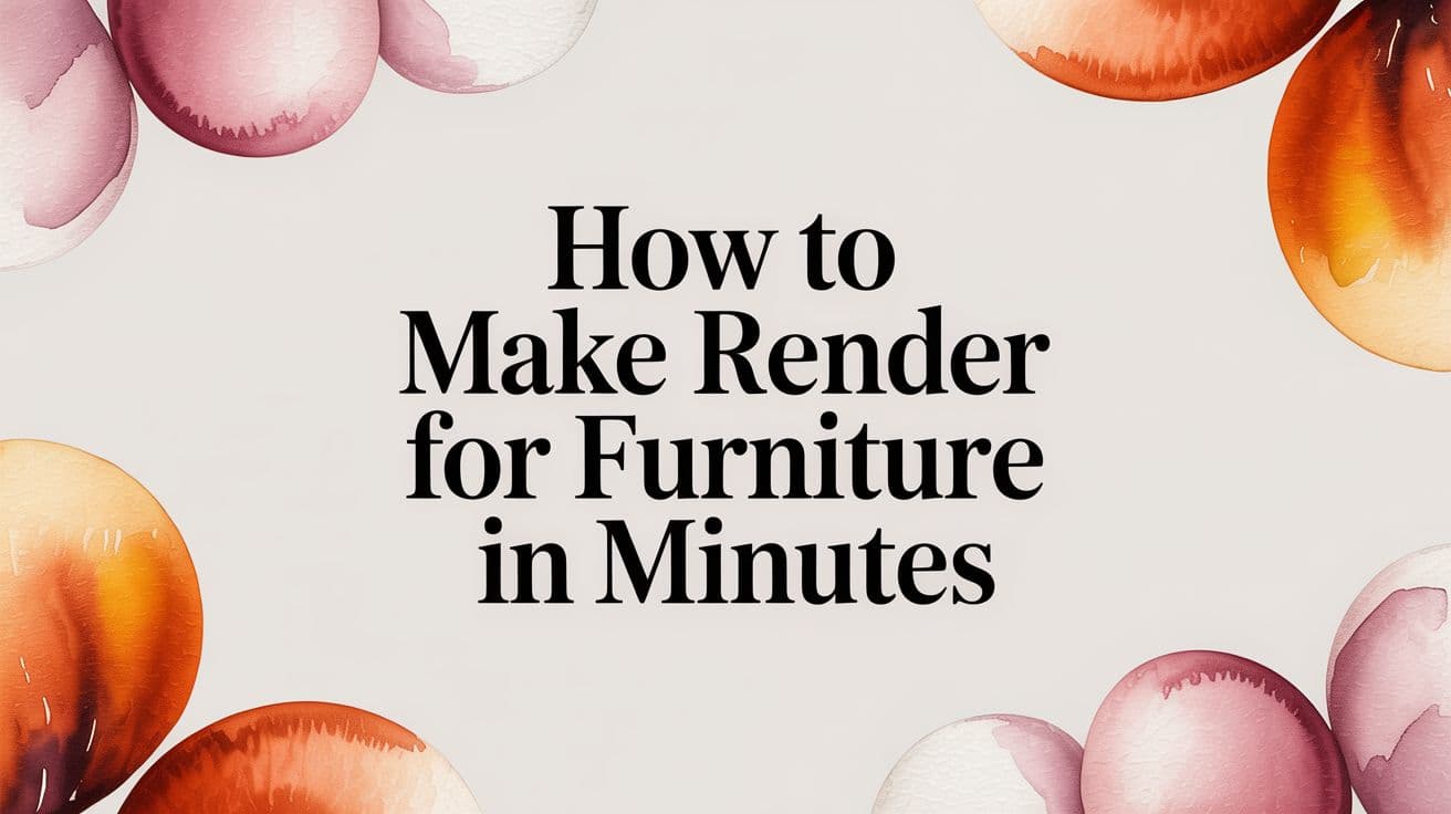 How to Make Render for Furniture in Minutes