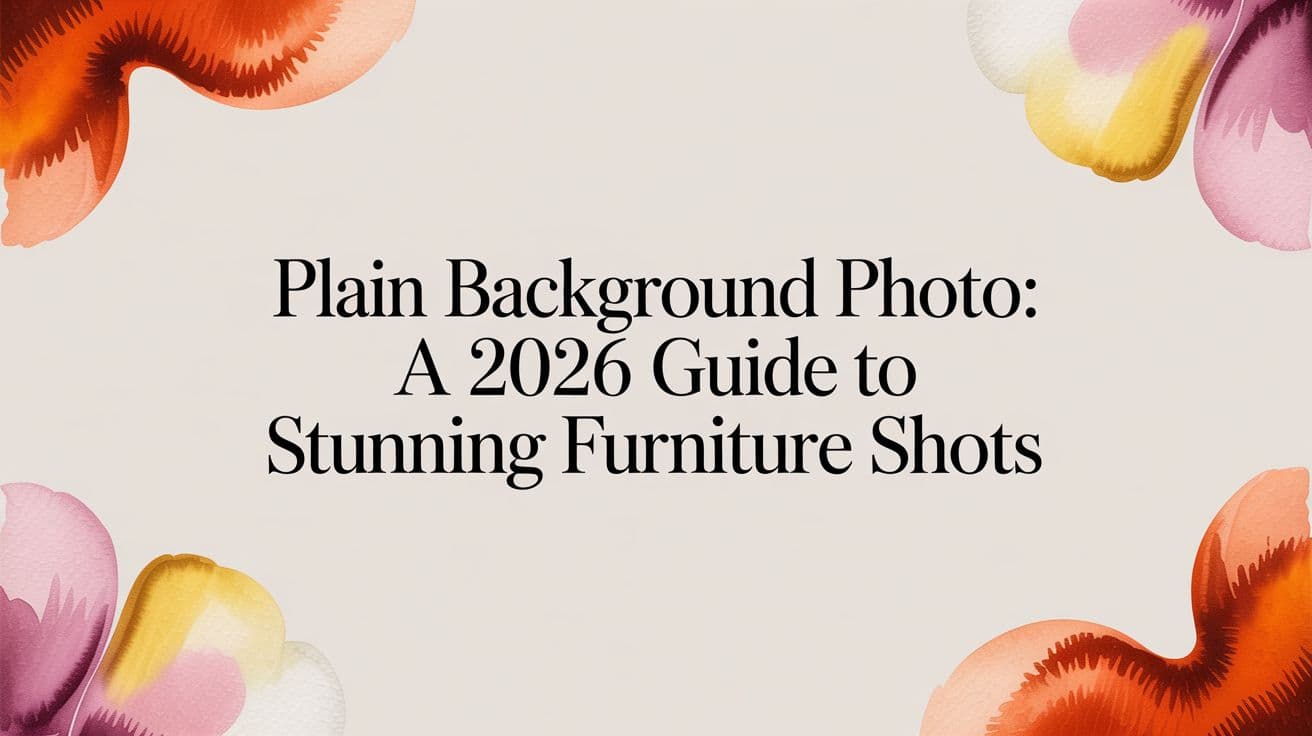 Plain background photo: A 2026 Guide to Stunning Furniture Shots