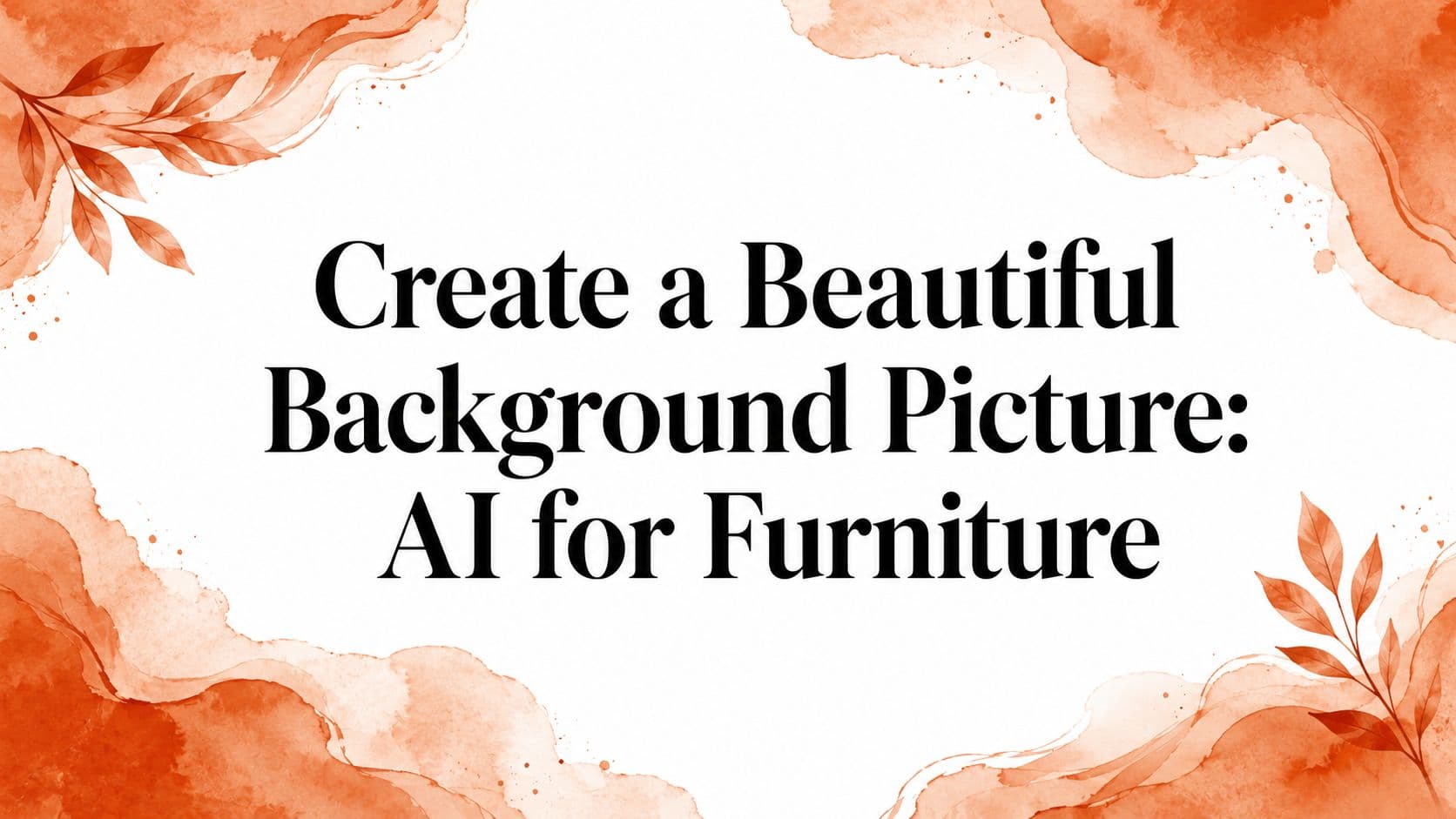 Create a Beautiful Background Picture: AI for Furniture